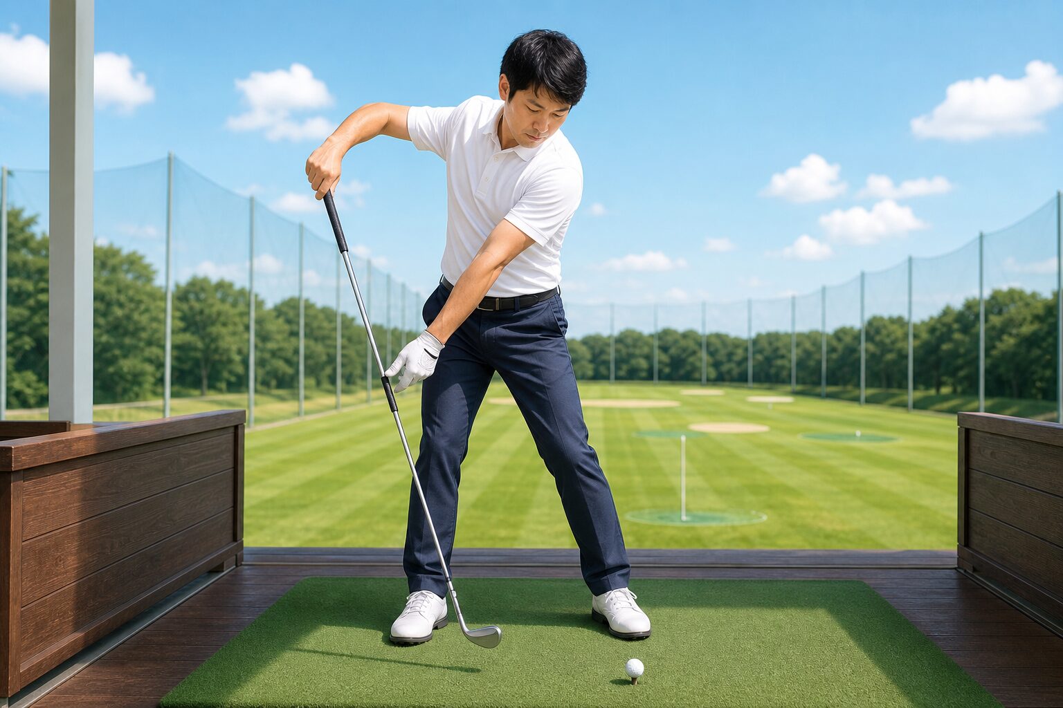 右手と左手を離して握るスプリットハンド素振り