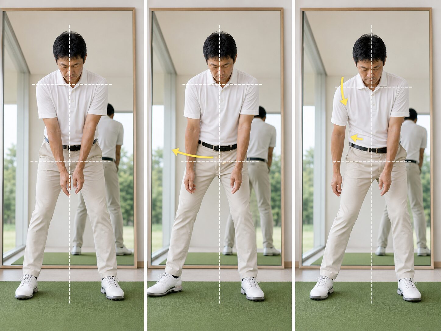骨盤を開いて頭を残し骨盤を戻すと右肩が下がる実験