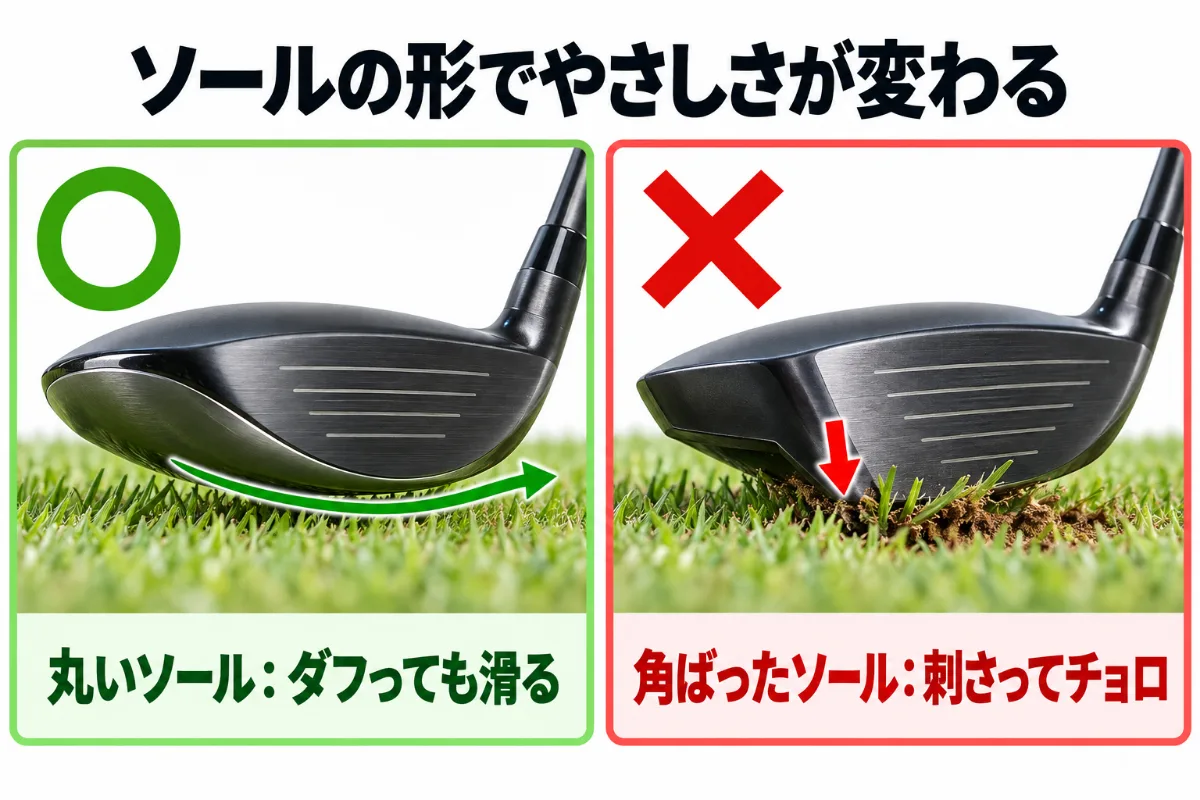 ソールの形でやさしさが変わる